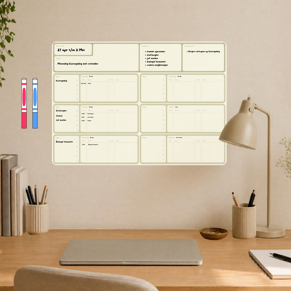 Plakplanner (Sticky whiteboard set) (30% korting)